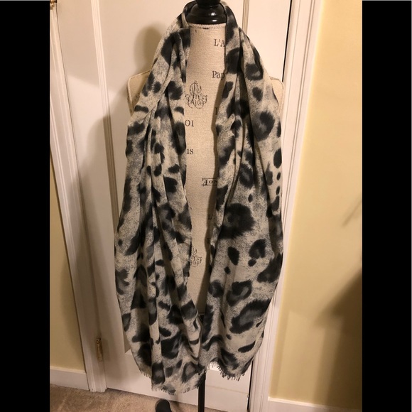 Leopard And Black and White Floral Scarf - Picture 2 of 5